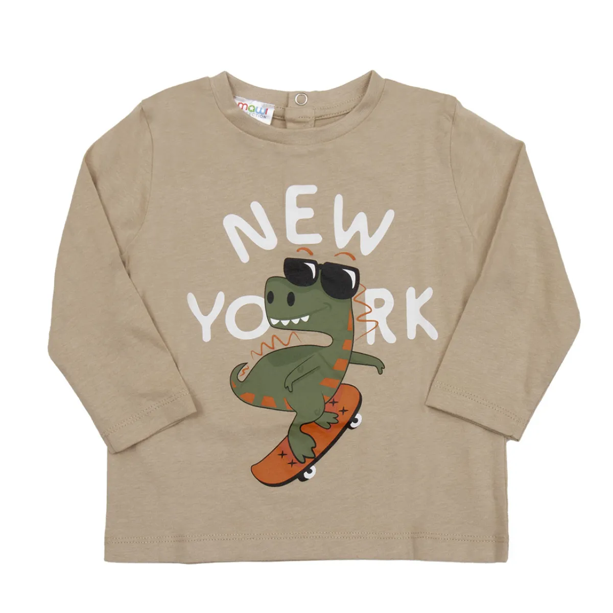 Mawi – t-sh ml jersey bicolore con stampa