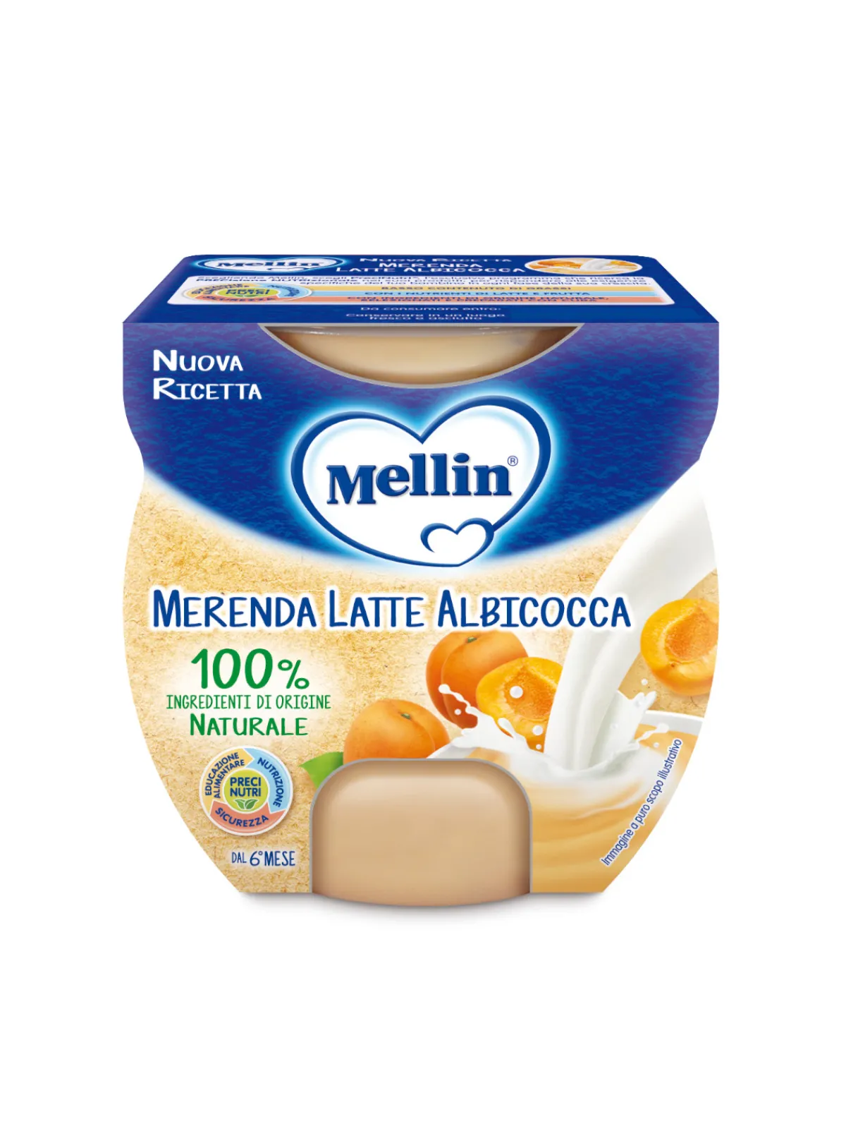 Mellin – merenda latte albicocca 2×100 gr