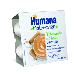Humana Merenda al latte biscotto 4x100g –