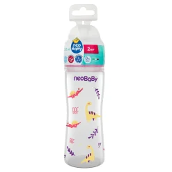 Neo Baby Neobaby biberon plastica collo largo silicone 250ml flusso regolabile rosa 2m+