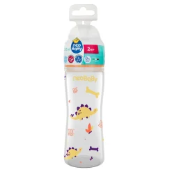 Neo Baby Neobaby biberon plastica collo largo silicone 250ml flusso regolabile arancione 2m+