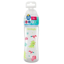 Neo Baby Neobaby biberon plastica collo largo silicone 250ml flusso regolabile verde 2m+