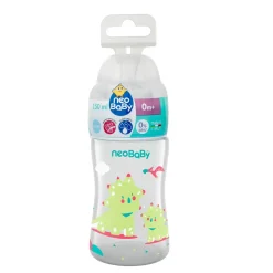 Neo Baby Neobaby biberon plastica collo largo silicone 150ml flusso lento verde 0m+