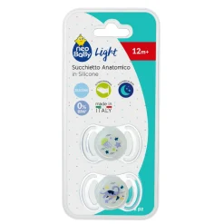 Neo Baby Neobaby succhietto anatomico silicone maxi 12m+ glow 2pz