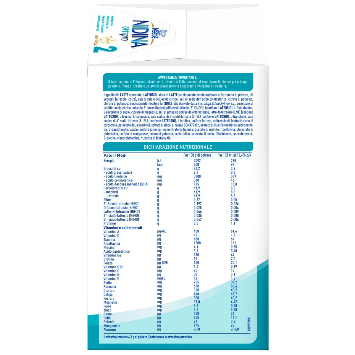 NESTLE' Nidina optipro 2 da 6 mesi, latte di proseguimento in polvere, 1,2 kg (2x600g) – nestlé