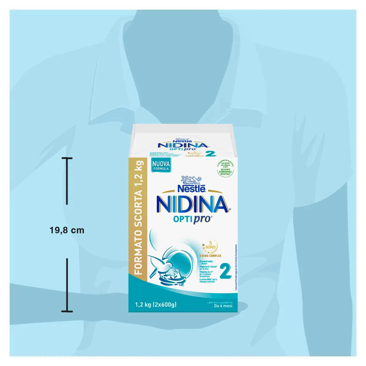 NESTLE' Nidina optipro 2 da 6 mesi, latte di proseguimento in polvere, 1,2 kg (2x600g) – nestlé