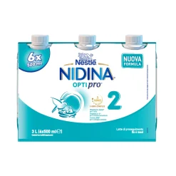 NESTLE' Nidina optipro 2 latte di proseguimento liquido da 6 mesi, 6 brick da 500ml (3l) – nestlé
