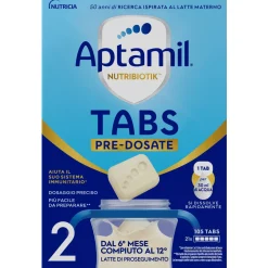 Aptamil Nutribiotik tabs 2 pre-dosate – latte di proseguimento in tabs 6-12 mesi – 21 bustine (105 tabs) –