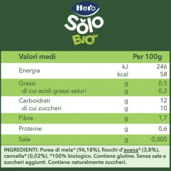 Hero Omogeneizzato mela e cannella 120 gr biologico – solo