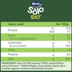 Hero Omogeneizzato pera banana carota 120g – solo