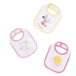 Mawi Pack 3 bavaglini bimba con stampa multicolor