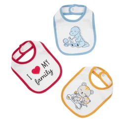 Mawi Pack 3 bavaglini bimbo bianco/rosso/giallo/azzurro
