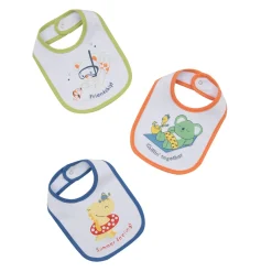 Mawi Pack 3 bavaglini bimbo con stampa multicolor