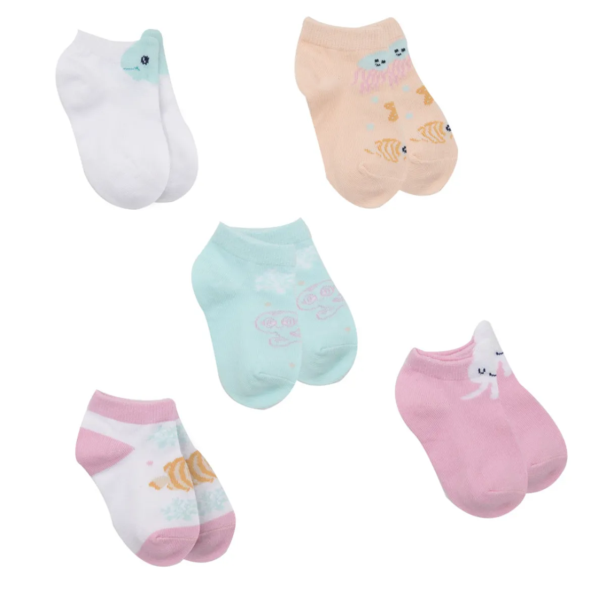 Mawi Pack 5 paia calzini bimba mondo marino