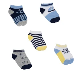 Mawi Pack 5 paia calzini bimbo blu/gialli