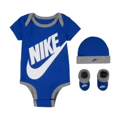 Nike Pack 3 pezzi neonato grigio/blu