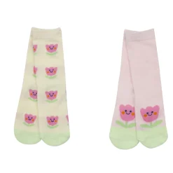 Mawi Pack due paia di calze antiscivolo bimba fiori
