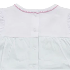 Mawi Pagliaccetto jersey bimba bianco gattino e fiocchi