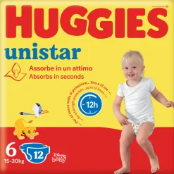 Huggies Pannolini bimbo unistar 6 xl 15-30 kg.12 pz. –