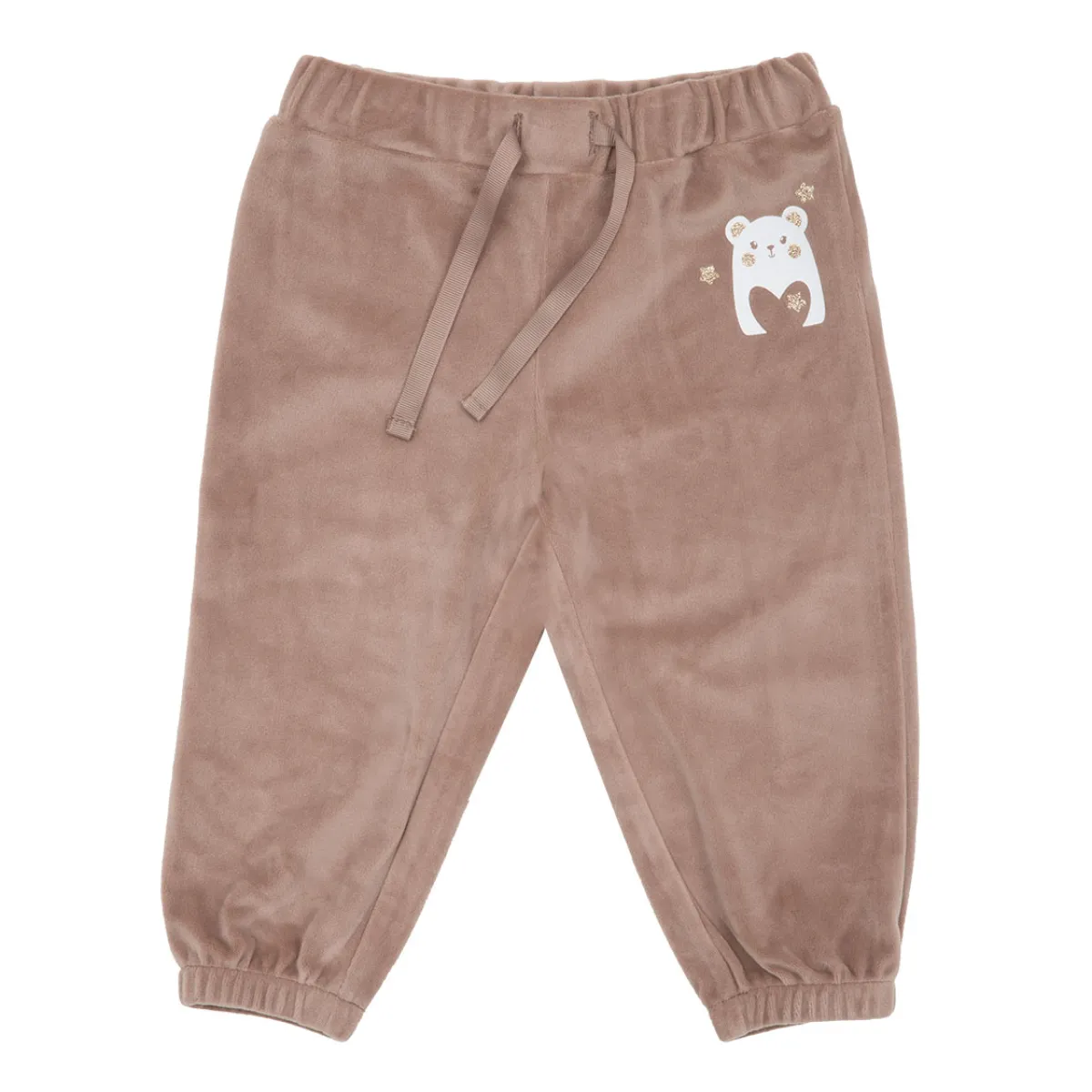 Mawi Pantalone ciniglia bimbna beige stampato