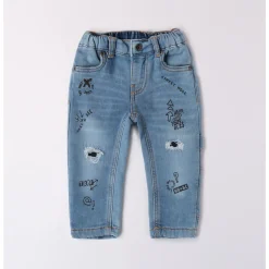Mignolo Pantalone fake denim con scritte
