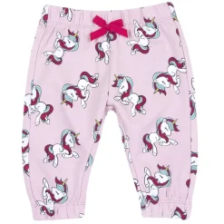 Chicco Pantalone felpa fantasia unicorni a fondo rosa –