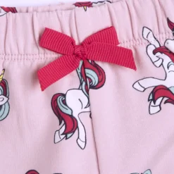 Chicco Pantalone felpa fantasia unicorni a fondo rosa –