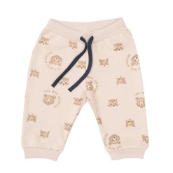 Mawi Pantalone felpato bimbo beige stampato