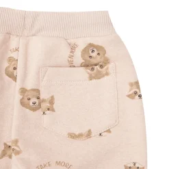 Mawi Pantalone felpato bimbo beige stampato