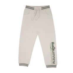 Mawi Pantalone felpato bimbo panna stampa “coccodrillo”