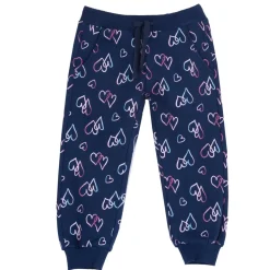 Chicco Pantaloni fleece blu fantasia cuori –