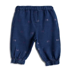 Chicco Pantaloni lunghi effetto denim all over fiocchi –