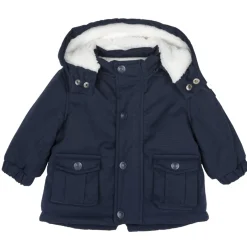 Chicco Parka blu lungo imbottito con cappuccio rimovibile –