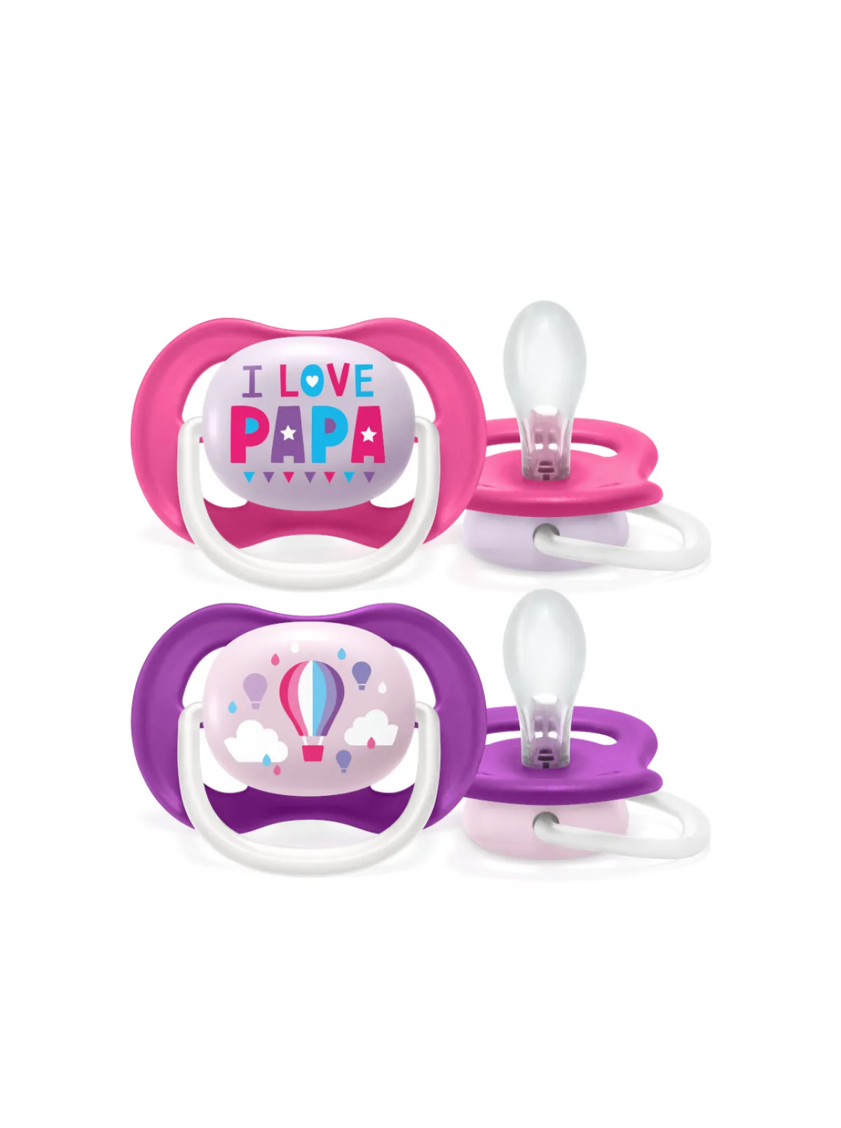 Avent Philips – 2 succhietti ultra air collection 6-18 femmina – papa