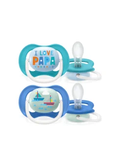 Avent Philips – 2 succhietti ultra air collection 6-18m maschio – papa