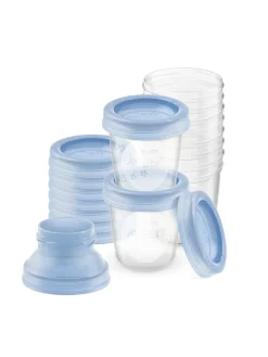 Philips avent set con 10 vasetti da 180ml per la conservazione di latte e pappe e 2 adattatori