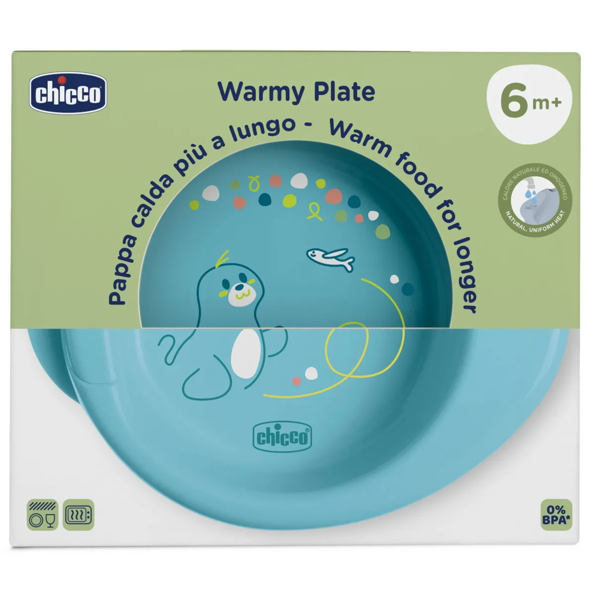Chicco Piatto pappacalda 6m+ azzurro –