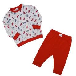 Mawi Pigiama due pezzi bimbo macchinine rosse