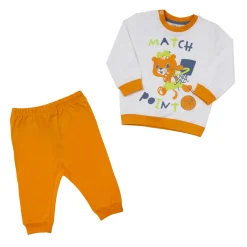 Mawi Pigiama due pezzi bimbo orsetto arancio