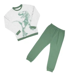 Mawi Pigiama due pezzi felpato bimbo grigio/ stampato