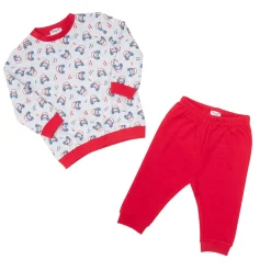 Mawi Pigiama due pezzi interlock bimbo blu/grigio stampato