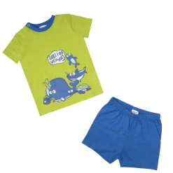 Mawi Pigiama estivo due pezzi bimbo verde/azzurro