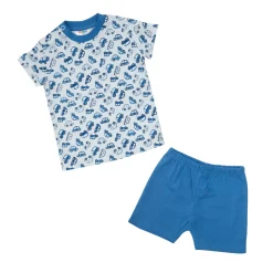 Mawi Pigiama estivo due pezzi bimbo azzurro/