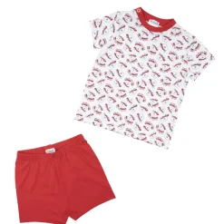 Mawi Pigiama estivo due pezzi bimbo bianco/