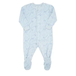 Mawi Pigiamone ciniglia bimbo azzurro stampato