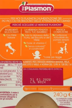 Plasmon – merende banana – mela – biscotto – miele – 2x120g