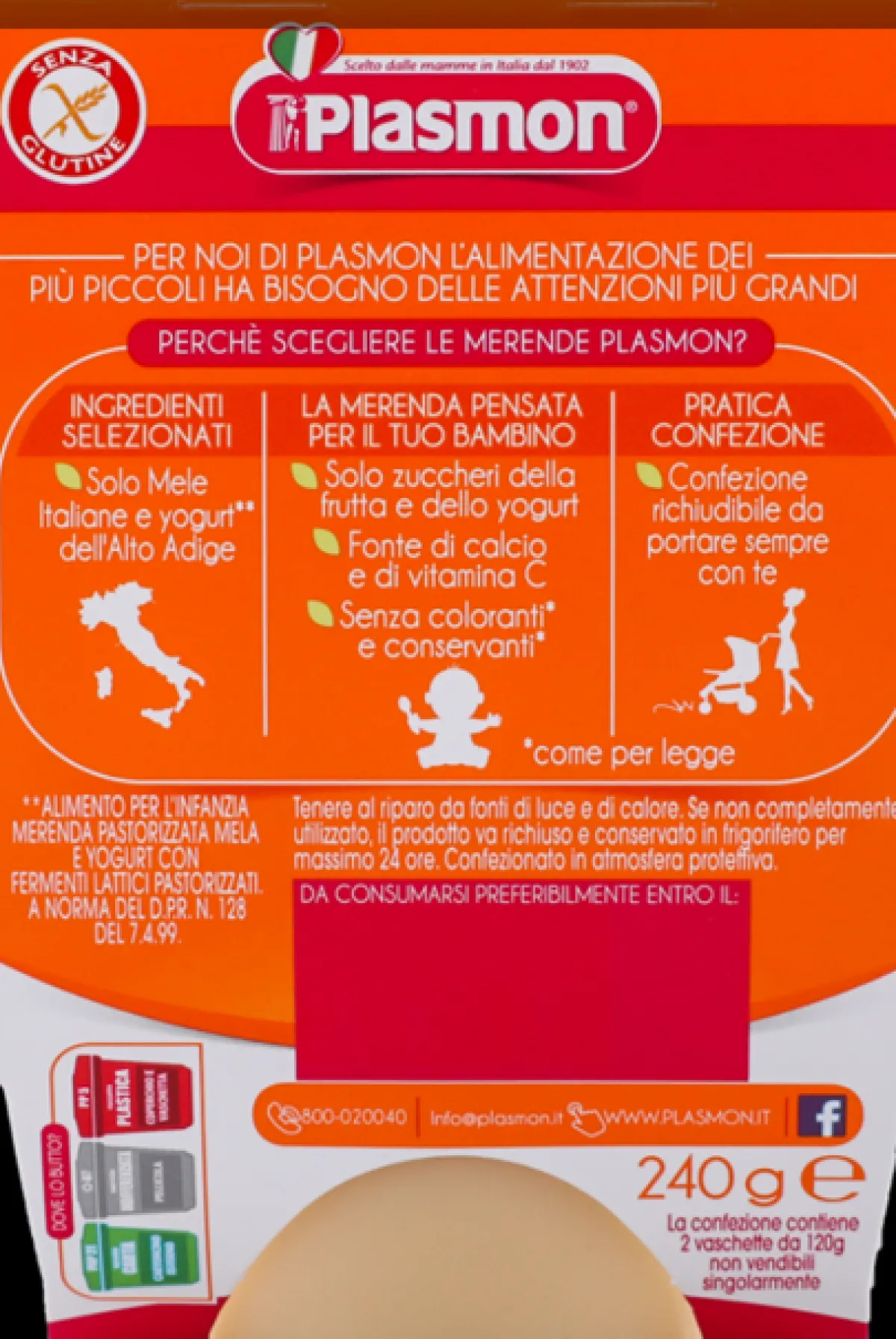 Plasmon – sapori di natura mela- yogurt- 2x120g