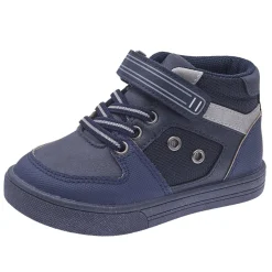 Chicco Polacchino foil tortota stringhe e velcro con tocco blu –