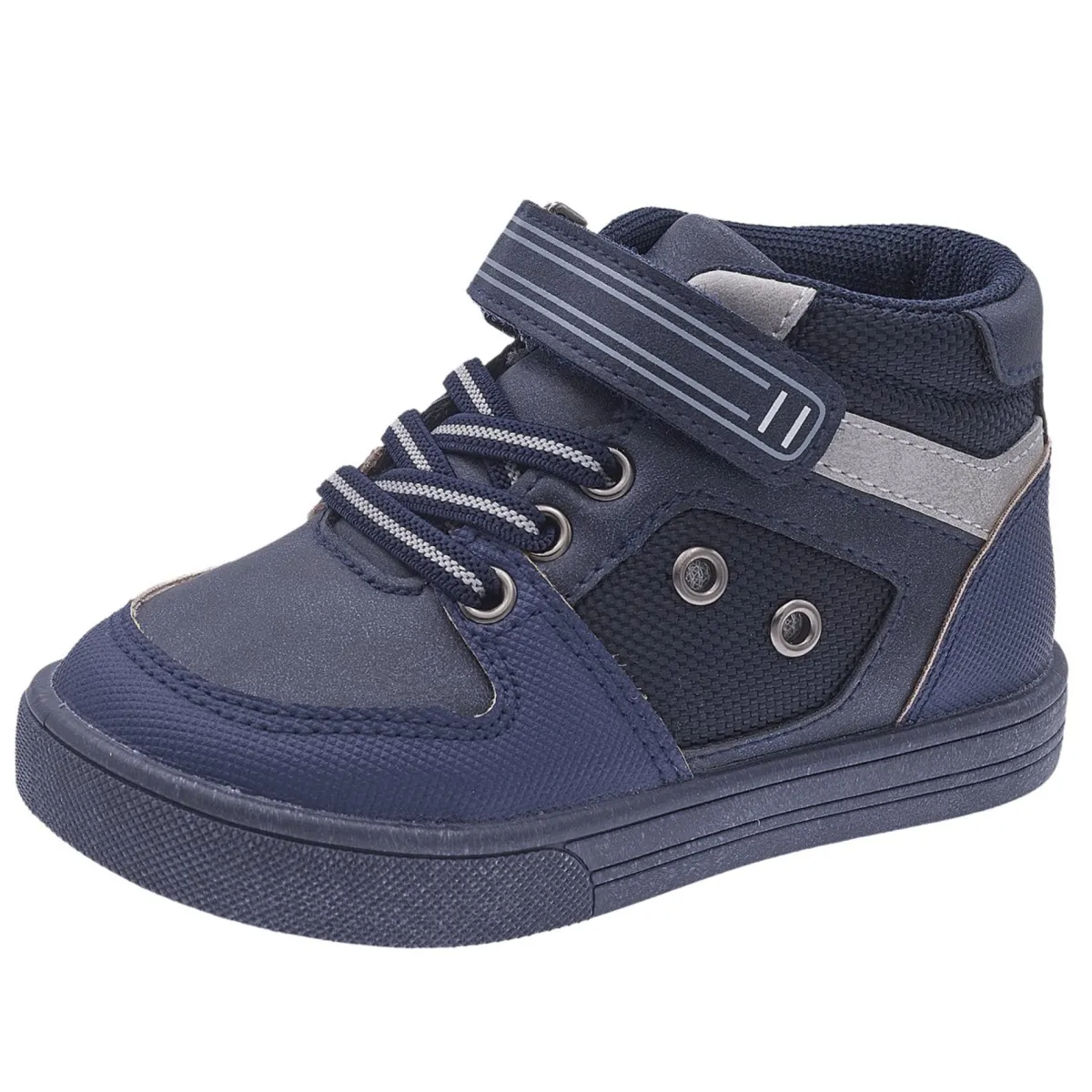 Chicco Polacchino foil tortota stringhe e velcro con tocco blu –