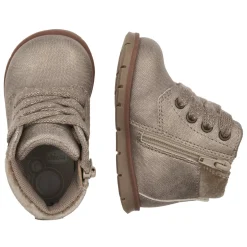 Chicco Polacchino formica beige con zip e stringato con fiocco –